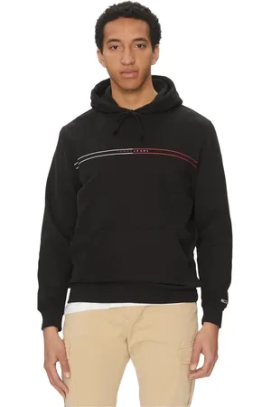 Tommy Hilfiger Bluzy, Mężczyzna, Czarny, 2XL, Czarna Bluza z Kapturem i Logo