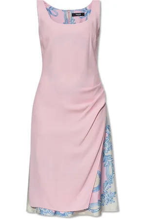 VERSACE Sukienki, Kobieta, Różowy, S, Sukienka z nadrukiem `Medusa Cameo`