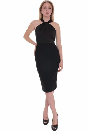 HUGO BOSS Sukienki, Kobieta, Czarny, M, Sukienka bez rękawów z tylnymi otworami