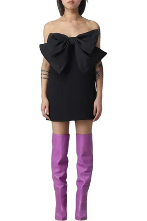Pinko Sukienki, Kobieta, Czarny, S, Elegancka Sukienka Mini z Kokardą