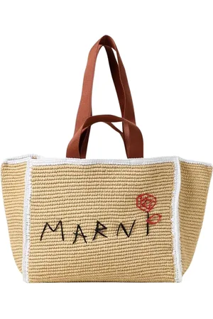 Marni Torebki, Kobieta, Beżowy, ONE SIZE, Torba z haftowanym logo