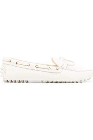 CAR SHOE Buty, Kobieta, Biały, 37 EU, Białe płaskie buty Migdałowy Nosek