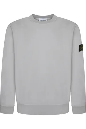 Stone Island Bluzy, Mężczyzna, Szary, M, Minimalistyczny sweter z ikonicznym znaczkiem