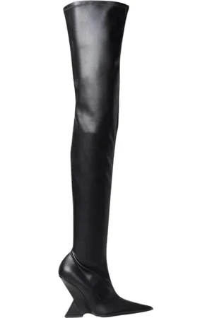 The Attico Buty, Kobieta, Czarny, 36 EU, Buty z geometrycznym obcasem z skóry