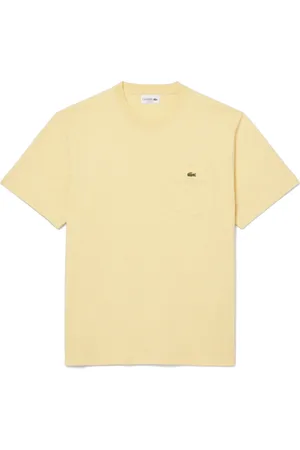 Lacoste Koszulki, Mężczyzna, Żółty, S, Bawełna, Organiczna Bawełniana Koszulka z Kieszenią