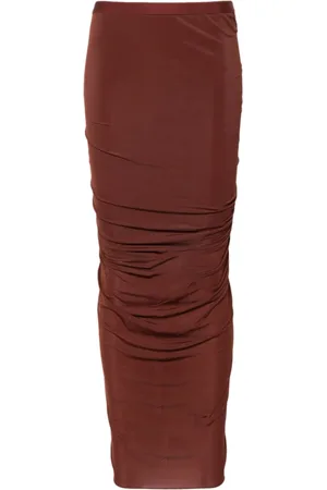 Rick Owens Spódnice, Kobieta, brązowy, S, Długa spódnica Henna Shrimp