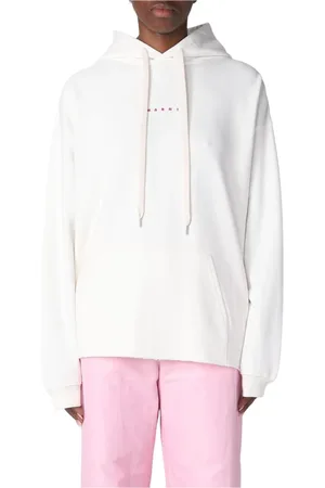 Marni Bluzy, Kobieta, Beżowy, 3XS, Luźny Bawełniany Hoodie