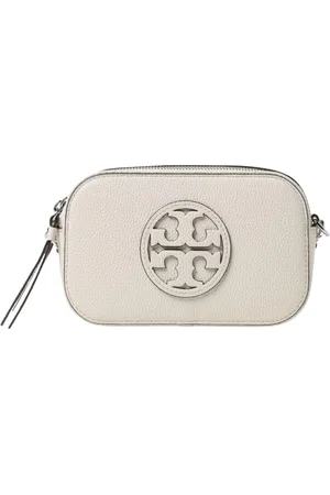 Tory Burch Torebki, Kobieta, Beżowy, ONE SIZE, Elegancka Iworyjna Torba na Aparat z Trzema Przegródkami
