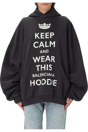 Balenciaga Bluzy, Kobieta, Czarny, S, Len, Luksusowy Czarny Hoodie Oversized