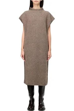 Filippa K Sukienki, Kobieta, brązowy, S, Kaszmir, Elegancka Brązowa Sukienka Midi