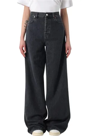 Gucci Jeansy, Kobieta, Czarny, W26, Czarne Spodnie z Szerokimi Nogawkami