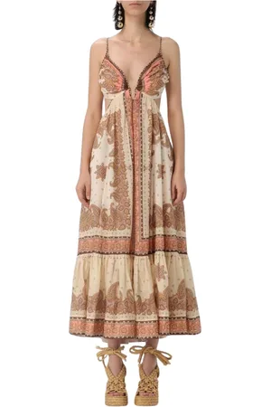 ZIMMERMANN Sukienki, Kobieta, Wielobarwność, S, Elegancka Sukienka Maxi z Paisleyem