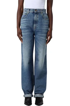 Golden Goose Jeansy, Kobieta, Niebieski, W28, Klasyczne Niebieskie Spodnie Wide Leg