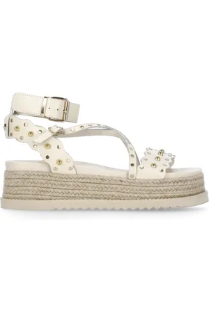 Cult Buty, Kobieta, Beżowy, 37 EU, Ivory Skórzane Sandały z Paskiem na Ramię