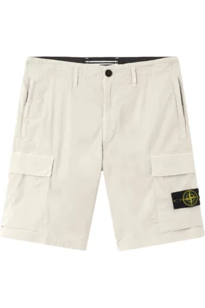 Stone Island Szorty, Mężczyzna, Biały, W31, Bermudy z elastycznego materiału Paracadute