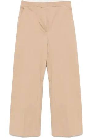 SEMICOUTURE Spodnie, Kobieta, Beżowy, L, Beżowe Spodnie Podnieś Garderobę Elegancki Dodatek