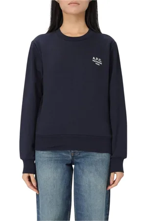 A.P.C. Bluzy, Kobieta, Niebieski, M, Zielony Crew Neck Sweatshirt