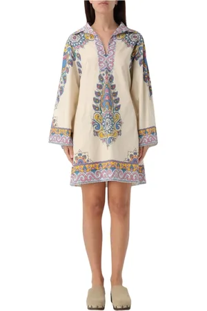Etro Sukienki, Kobieta, Wielobarwność, S, Elegancka Biała Mini Sukienka