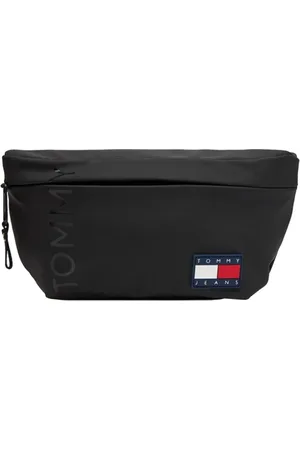 Tommy Hilfiger Torebki, Mężczyzna, Czarny, ONE SIZE, Skóra, Plecak z logo naszywką