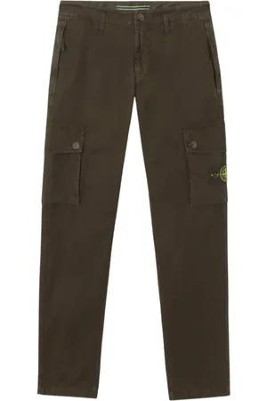 Stone Island Spodnie, Mężczyzna, Zielony, W36, Wąskie Zielone Spodnie Cargo