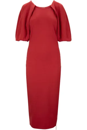 Elisabetta Franchi Sukienki, Kobieta, Czerwony, L, Elegancka Sukienka na Zamek