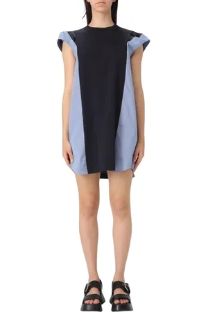 SACAI Sukienki, Kobieta, Niebieski, L, Granatowa Mini Sukienka Elegancki Styl