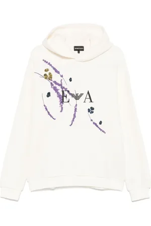 Emporio Armani Bluzy, Mężczyzna, Biały, M, Biała Klasyczna Bluza z Kapturem