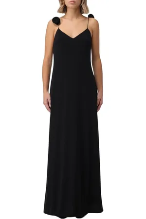 MAGDA BUTRYM Sukienki, Kobieta, Czarny, S, Elegancka Czarna Sukienka z Dekoltem w Serek
