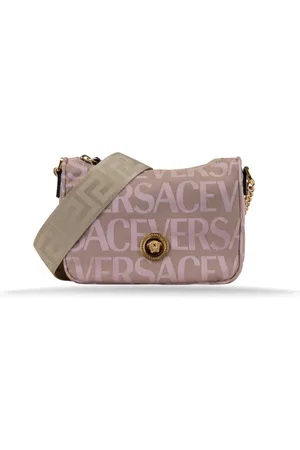VERSACE Torebki, Kobieta, Różowy, ONE SIZE, Kobieta Torba na Ramię z Obrzeżami ze Skóry