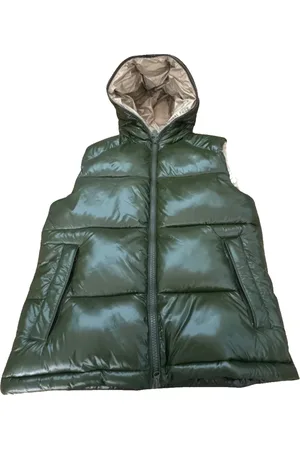 save the duck Kurtki, Mężczyzna, Zielony, S, Len, Kaptur Dexter Gilet w kolorze Pine