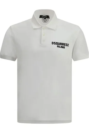 Dsquared2 Koszulki, Mężczyzna, Biały, S, Klasyczna Koszulka Polo Tenisowa z Monogramem