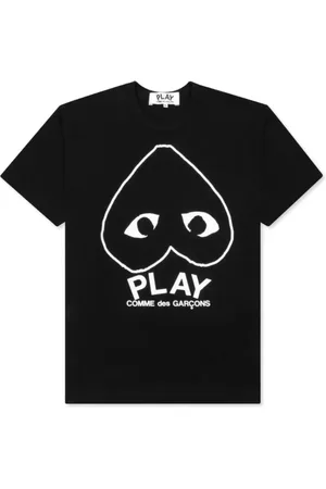 Comme des Garçons Koszulki, Mężczyzna, Czarny, L, T-shirt z nadrukiem logo w kolorze czarnym