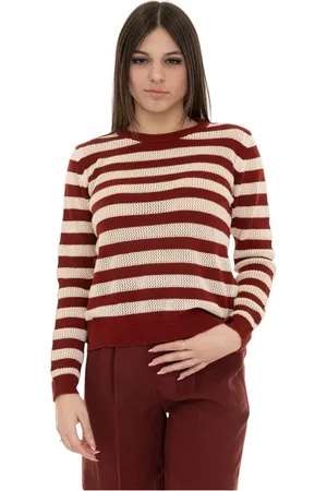 Woolrich Swetry, Kobieta, Wielobarwność, S, Paski z bawełny sweter z rozcieciami bocznymi
