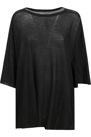 Rick Owens Koszulki, Kobieta, Czarny, ONE SIZE, Bawełniana Koszulka Jersey