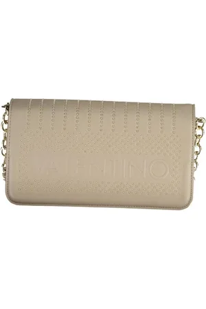 Valentino by Mario Valentino Torebki, Kobieta, Beżowy, ONE SIZE, Len, Studded Chain Crossbody Torba