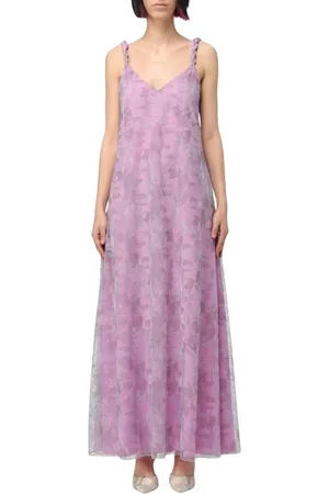 Emporio Armani Sukienki, Kobieta, Różowy, S, Elegancka Różowa Sukienka Bez Rękawów z Dekoltem w Serek