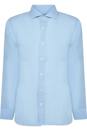 120% Lino Koszule, Mężczyzna, Niebieski, XL, Elegancka Koszula z Lnu Slim Fit