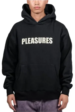 Pleasures Bluzy, Mężczyzna, Czarny, M, Bawełna, Wave Quilted Hoodie Czarna Modna Streetwear