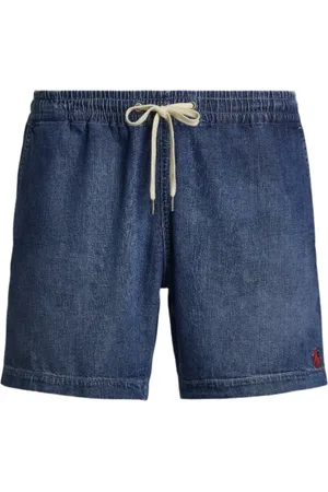 Ralph Lauren Szorty, Mężczyzna, Niebieski, S, Denim, Denimowe Szorty Prepster z Elastyczną Gumką w Pasie