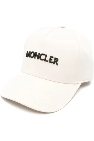 Moncler Akcesoria, unisex, Beżowy, ONE SIZE, Zapinana na rzep czapka z haftem