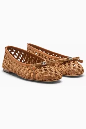 Casadei Buty, Kobieta, brązowy, 36 EU, Pleciona Baletnica Flats