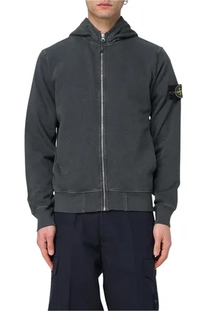 Stone Island Bluzy, Mężczyzna, Szary, L, Szara Bluza z Zamkiem
