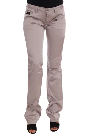 Costume National Spodnie, Kobieta, Beżowy, W26, Rayon, Slim Fit Designer Jeansy