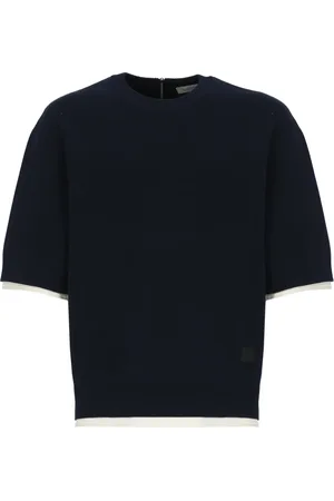 Lanvin Swetry, Mężczyzna, Niebieski, L, Niebieski Sweter z Dekoltem i Zamkiem