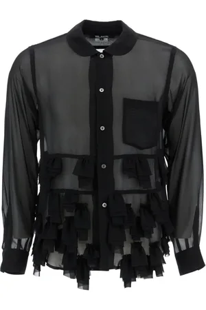 Comme des Garçons Koszule, Mężczyzna, Czarny, M, Luźna Bawełniana Koszula w Białym