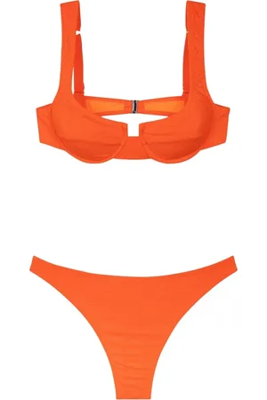 F**K Stroje kąpielowe, Kobieta, Pomarańczowy, L, Bikini Donna Reggiseno z fiszbiną i Americano stałe slipy Pomarańczowy Fluo 1142-Fo