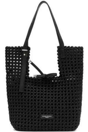 Gianni chiarini Torebki, Kobieta, Czarny, ONE SIZE, Geometryczna czarna torba na ramię z wymienną torebką