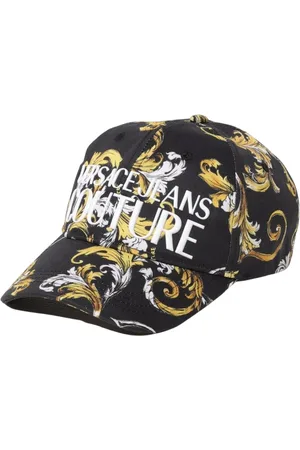 VERSACE Akcesoria, Kobieta, Czarny, ONE SIZE, Kapelusz z barokowym nadrukiem