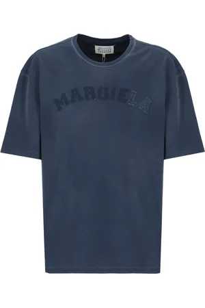 Maison Margiela Koszulki, Mężczyzna, Niebieski, L, Niebieski T-shirt z Logo