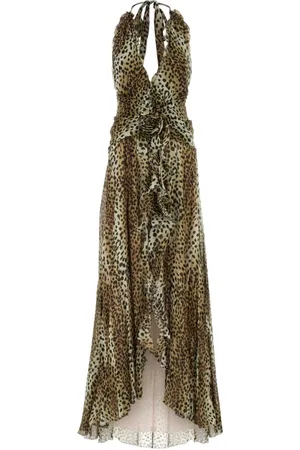 BLUMARINE Sukienki, Kobieta, Wielobarwność, XS, Elegancka Długa Sukienka z Odkrytymi Plecami